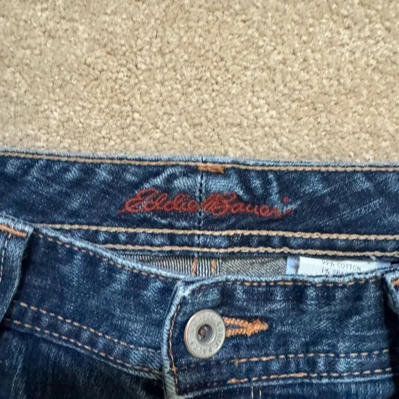 Eddie Bauer Dark Wash Boot Cut Jeans w/ embroidered details - Picture 4 of 7